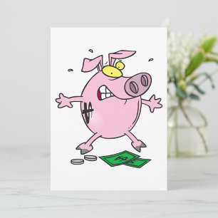 Invitación El gracioso Personalizado Piggy Bank pierde dinero