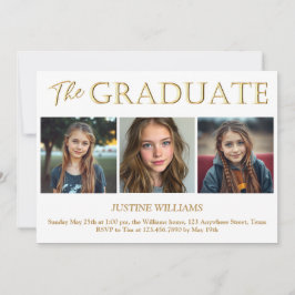 Invitación El graduado en oro