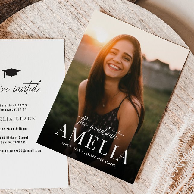 Invitación El graduado | Graduación de nombre negrita (The Graduate | Bold Name Graduation Invitation)