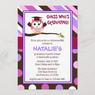 Invitación El graduado moderno del búho invita