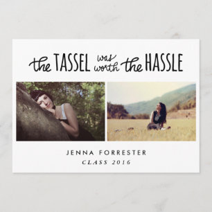 Invitación El Graduado Tassel Valía La Pena Las Dos Fotos De 