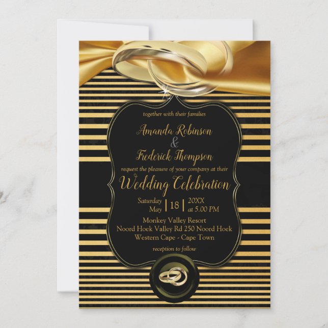 Invitación El gran Boda de inspiración de Gatsby (Anverso)