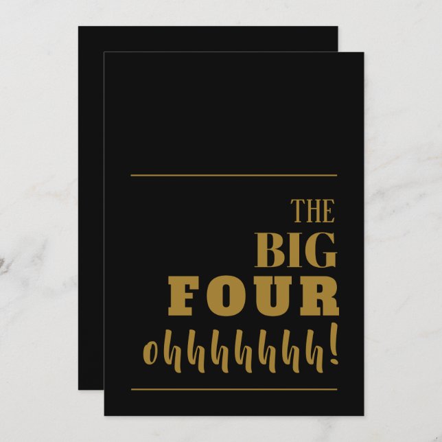 Invitación El gran cumpleaños de oro negro de 40 años (Anverso / Reverso)