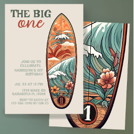 Invitación El gran cumpleaños tropical de los surfistas hawai