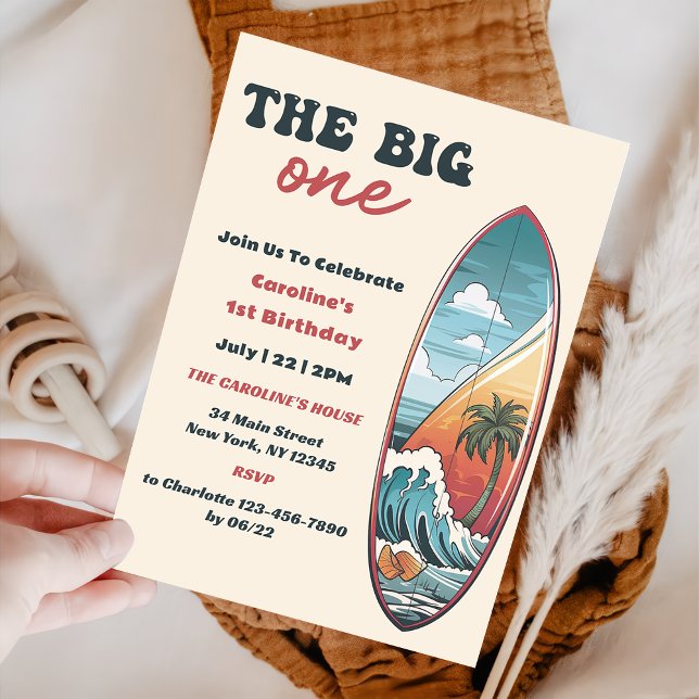 Invitación El gran cumpleaños tropical de los surfistas hawai (Subido por el creador)