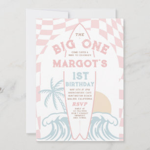 Invitación El gran Fiesta del primer cumpleaños del surf mode