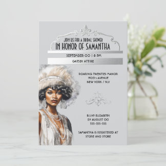 Invitación El gran Gatsby africano de los años 20 elegante
