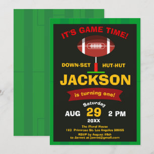 Invitación El gran juego deportivo de un campo de fútbol, cum