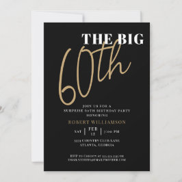 Invitación El gran oro negro de cumpleaños número 60
