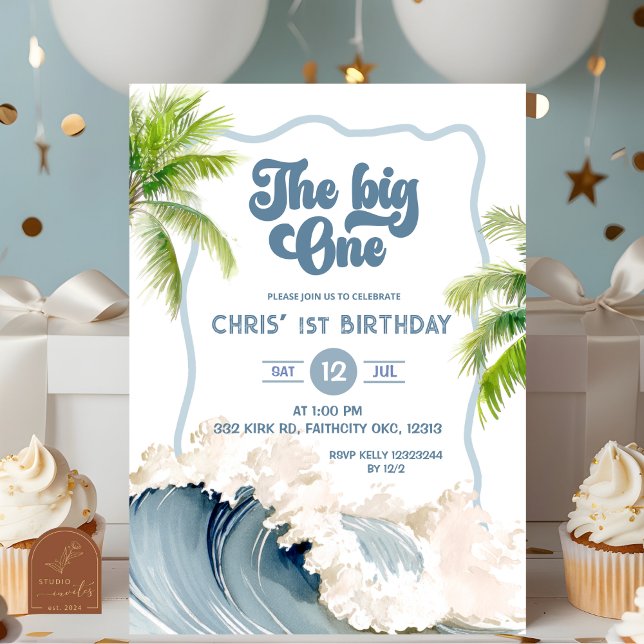 Invitación El gran verano de playa cumpleaños uno (Subido por el creador)