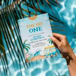 Invitación El grande, cumpleaños del surf