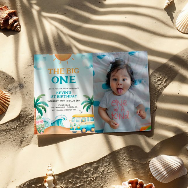 Invitación El grande, la foto del cumpleaños del surf (Subido por el creador)