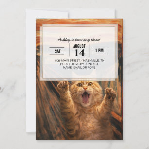 Invitación El Grito Arte de Parodia del Gato