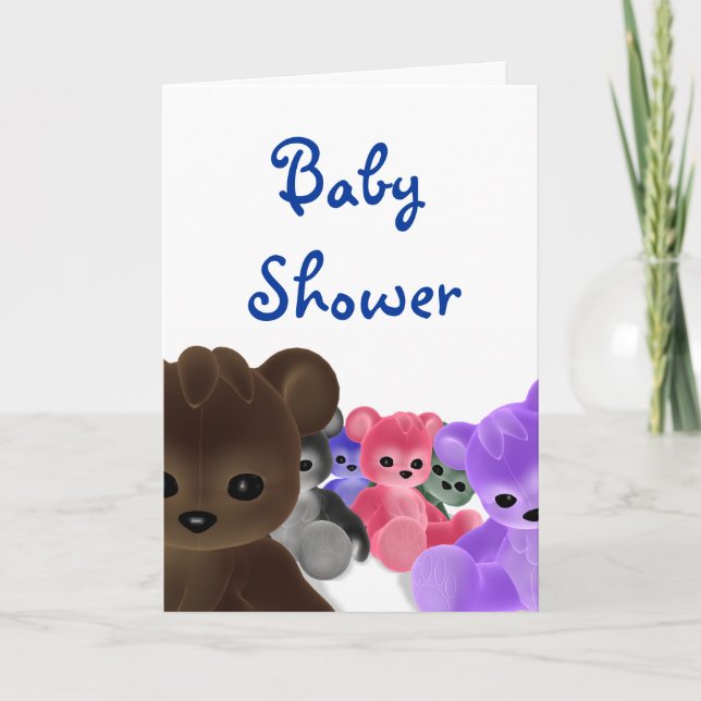 Invitación El grupo Baby Shower de Bearz del peluche invita (Anverso)