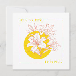 Invitación ¡Él ha RESUCITADO! - Coral + Lirio Amarillo