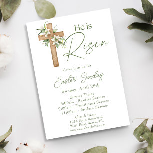 Invitación Él ha Resucitado Iglesia de la Cruz Floral Domingo