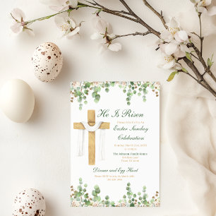Invitación Él ha Resucitado Pascua Cristiana