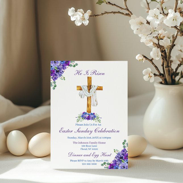 Invitación Él ha Resucitado Pascua Cristiana (Subido por el creador)