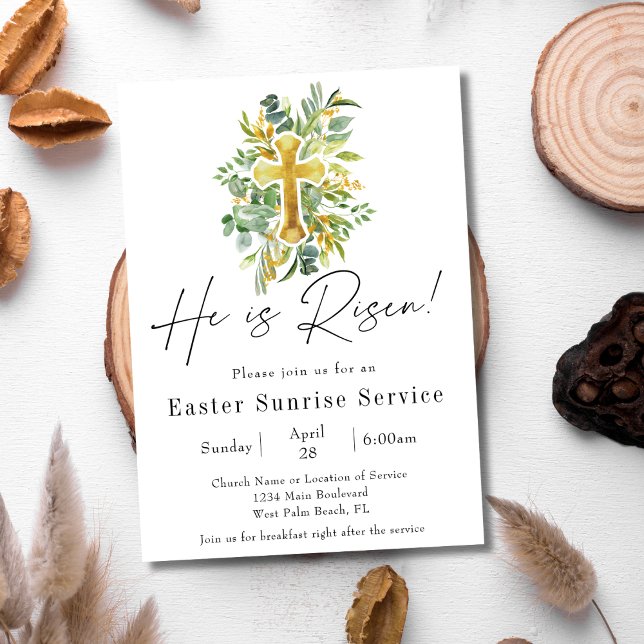 Invitación Él ha Resucitado Servicio de Alborada de Pascua de (Subido por el creador)