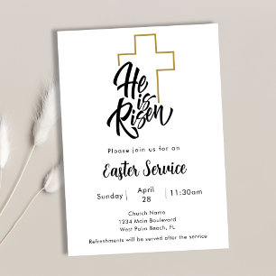 Invitación Él ha Resucitado Servicio de Pascua de la Iglesia 