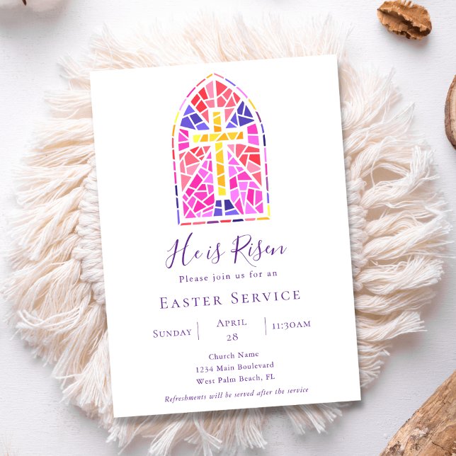 Invitación Él ha Resucitado Servicio de Pascua de la Iglesia  (Subido por el creador)