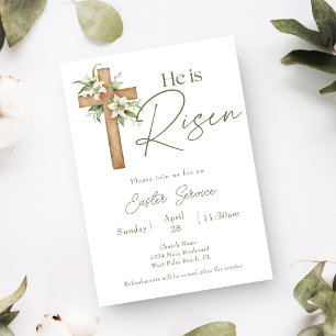 Invitación Él ha Resucitado Servicio de Pascua de la Iglesia 