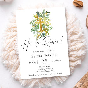 Invitación Él ha Resucitado Servicio de Pascua de la Iglesia 