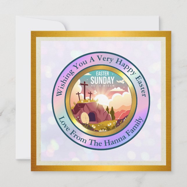 Invitación Él ha Resucitado y Celebración del Domingo de Resu (Anverso)