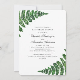 Invitación El helecho forestal. Cena de ensayo del boda Woodl