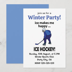 Invitación El hockey sobre hielo me hace feliz hockey sobre h
