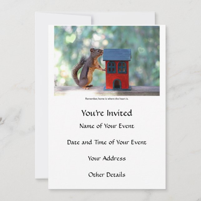 Invitación El hogar es donde está ardilla el corazón (Anverso)