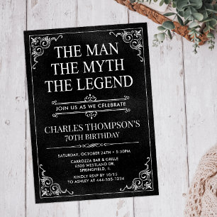 Invitación El Hombre El Mito La Leyenda 70 Cumpleaños