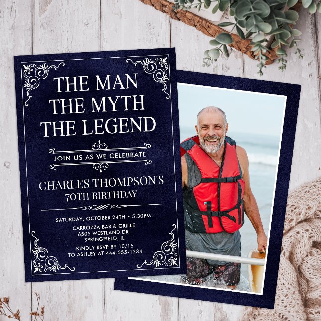 Invitación El Hombre El Mito La Leyenda 70 Cumpleaños (Subido por el creador)