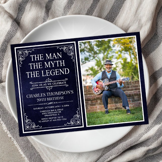Invitación El Hombre El Mito La Leyenda 70 Cumpleaños (Subido por el creador)