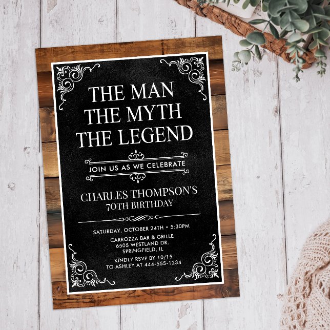 Invitación El Hombre El Mito La Leyenda 70 Cumpleaños (Subido por el creador)