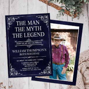 Invitación El Hombre El Mito La Leyenda 80 Cumpleaños