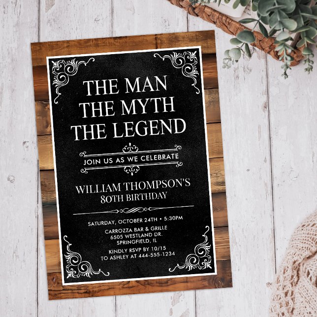 Invitación El Hombre El Mito La Leyenda 80 Cumpleaños (Subido por el creador)
