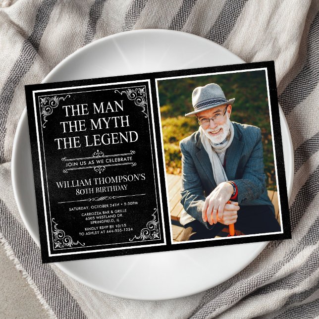 Invitación El Hombre El Mito La Leyenda 80 Cumpleaños (Subido por el creador)