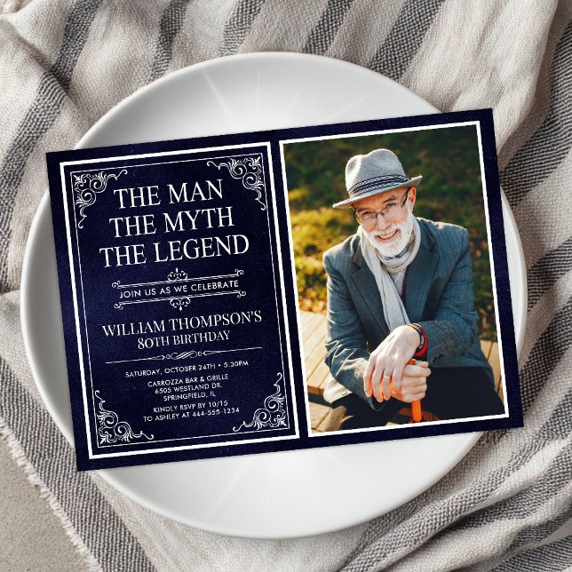 Invitación El Hombre El Mito La Leyenda 80 Cumpleaños (Subido por el creador)