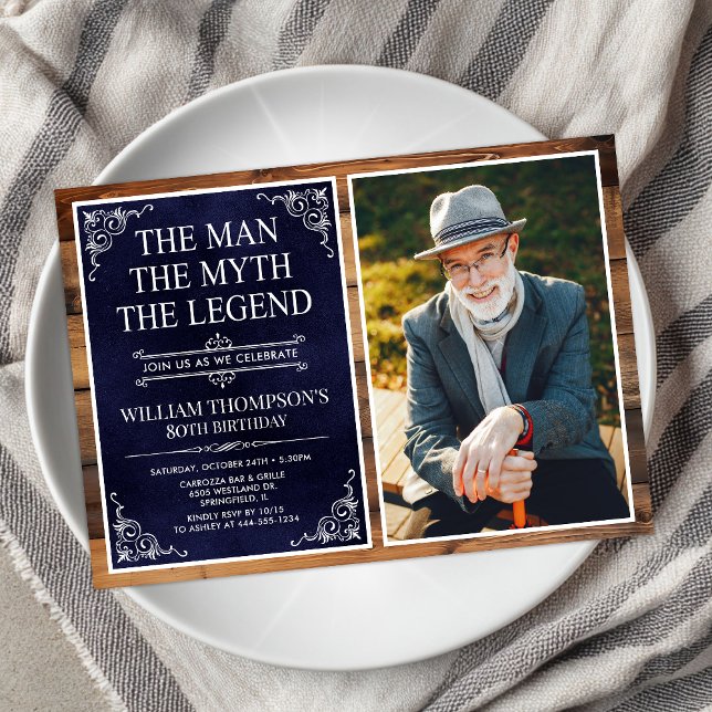 Invitación El Hombre El Mito La Leyenda 80 Cumpleaños (Subido por el creador)
