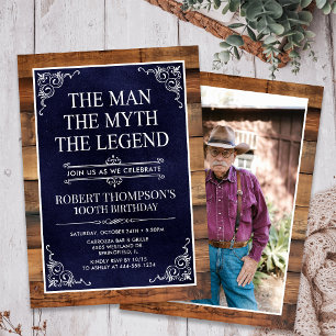 Invitación El Hombre El Mito La Leyenda Cumpleaños 100