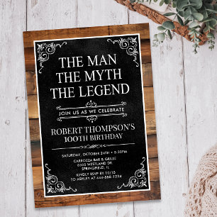 Invitación El Hombre El Mito La Leyenda Cumpleaños 100