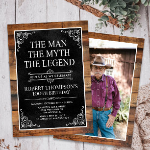 Invitación El Hombre El Mito La Leyenda Cumpleaños 100