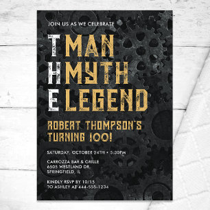 Invitación El Hombre El Mito La Leyenda Cumpleaños 100