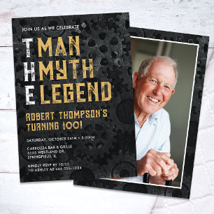Invitación El Hombre El Mito La Leyenda Cumpleaños 100 Fotos