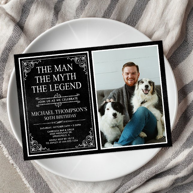Invitación El Hombre El Mito La Leyenda Cumpleaños 50 (Subido por el creador)
