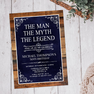 Invitación El Hombre El Mito La Leyenda Cumpleaños 50