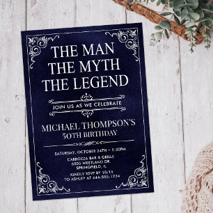 Invitación El Hombre El Mito La Leyenda Cumpleaños 50
