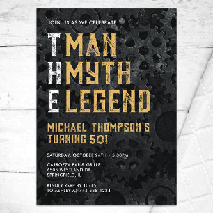 Invitación El Hombre El Mito La Leyenda Cumpleaños 50