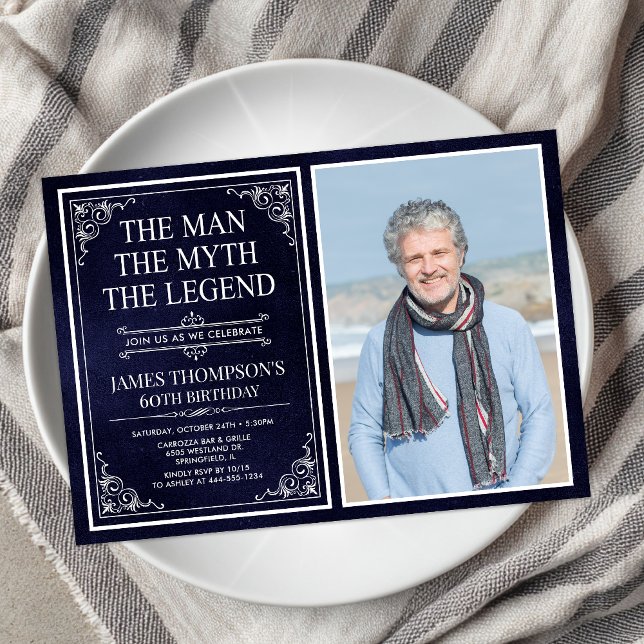 Invitación El Hombre El Mito La Leyenda Cumpleaños 60 (Subido por el creador)